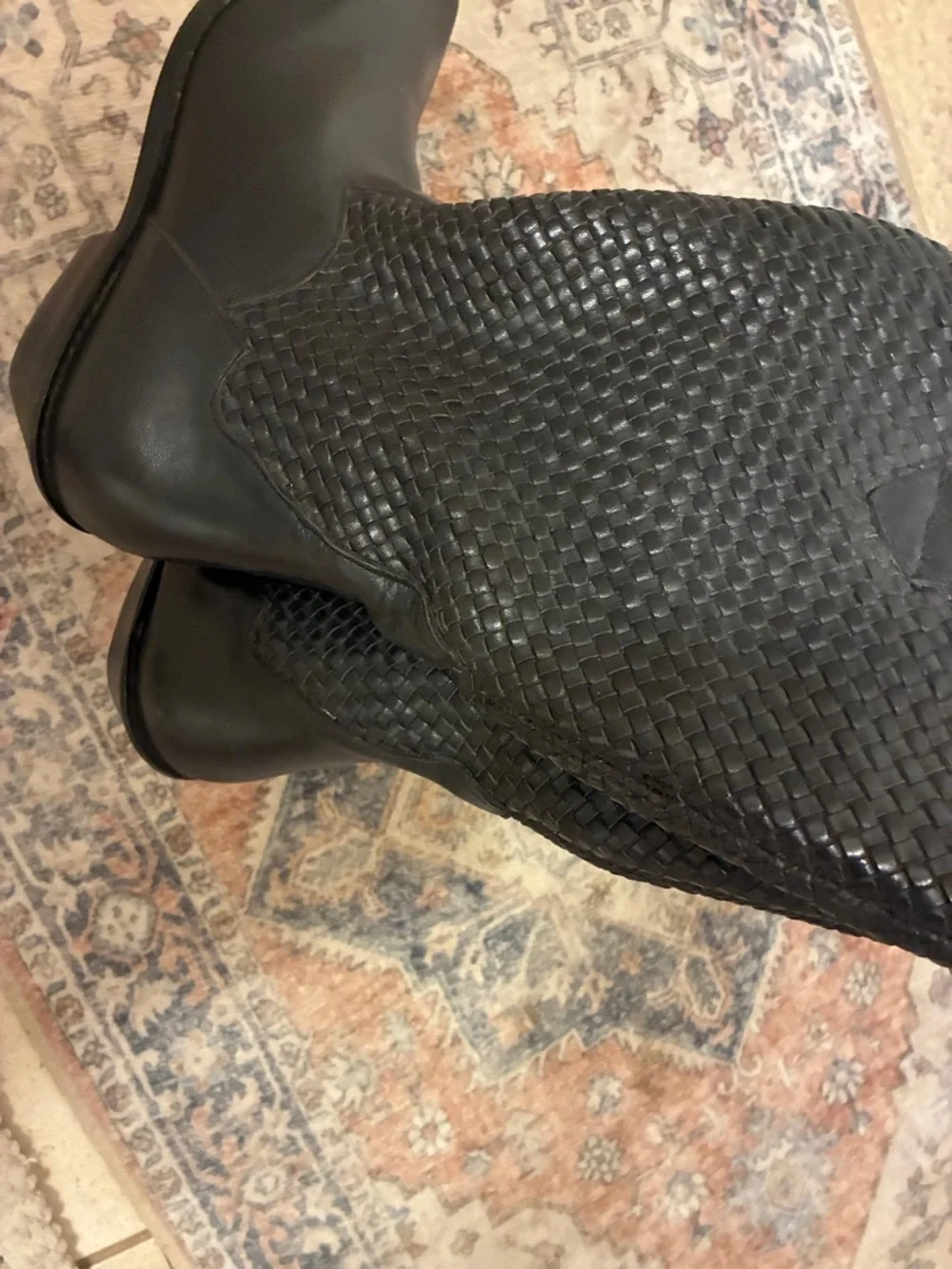 dingo Black Woven‎ Leather Over-the-Knee Boots
